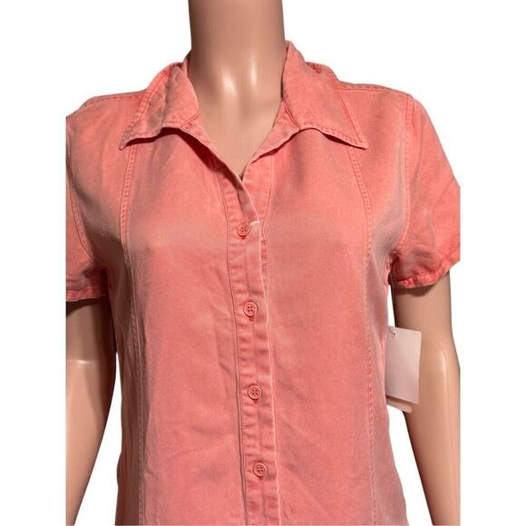 Pulp women's tencel short sleeve button-up shirt M - Picture 3 of 7